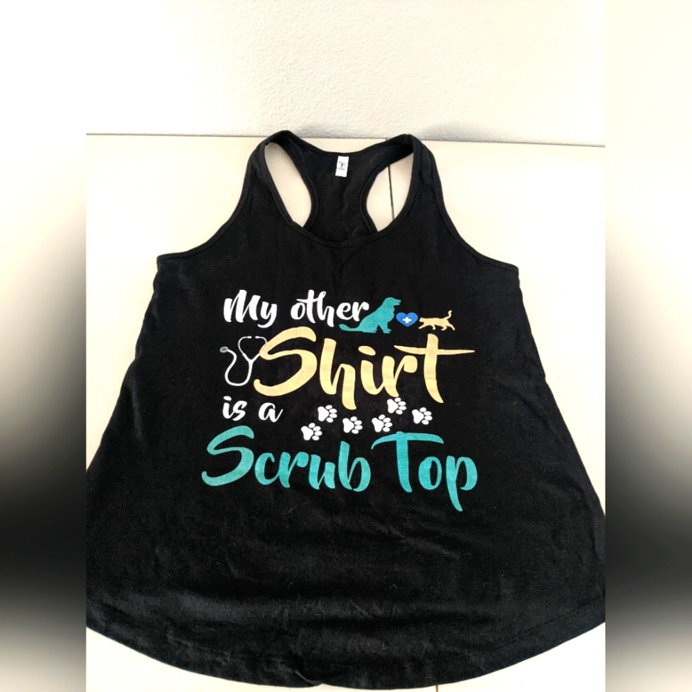 Women's Rare Tank Top Veterinary Tshirt Scrub Top Dog Cat Lover Costume